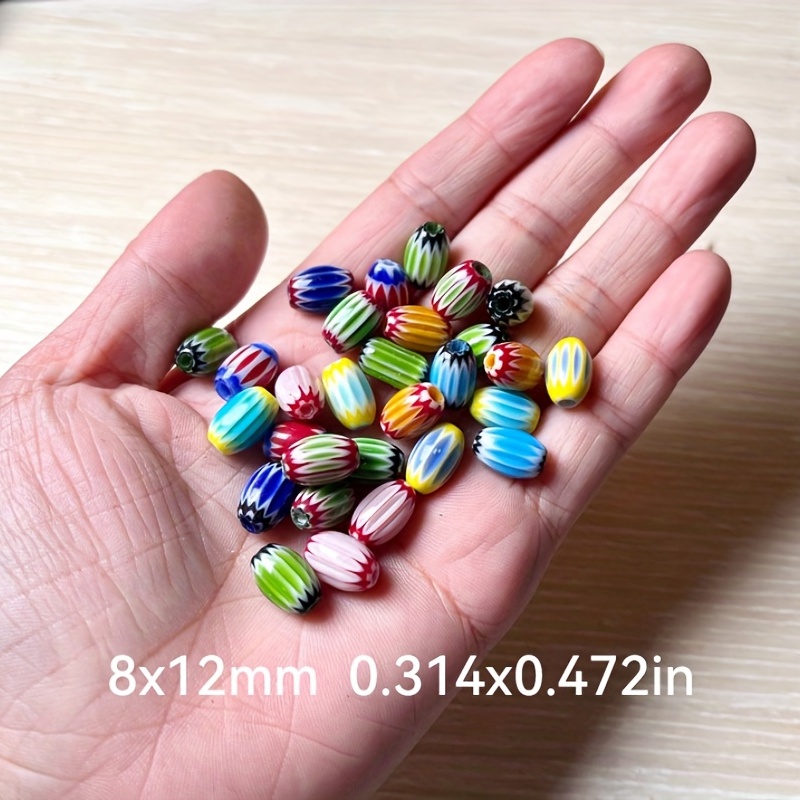Vintage Oval Glass Beads Mixed Lot 8x12mm DIY Jewelry Making Accessories